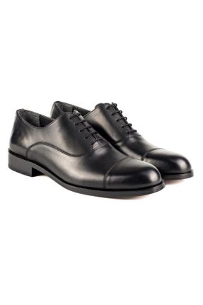 کفش کلاسیک مشکی مردانه چرم طبیعی پاشنه کوتاه ( 4 - 1 cm ) پاشنه ساده کد 785442536