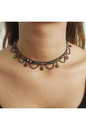 گردنبند جواهر رنگی زنانه Handmade By HLY - کد 785438367