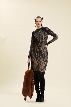 لباس مجلسی و فارغ التحصیلی مشکی زنانه پلی استر VERDA - کد 785536298