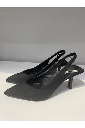 کفش پاشنه بلند کلاسیک مشکی زنانه پارچه ای MODA HASEN - کد 785561975