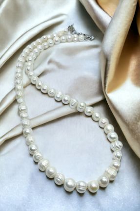 گردنبند جواهر سفید زنانه سنگی کد 785685485