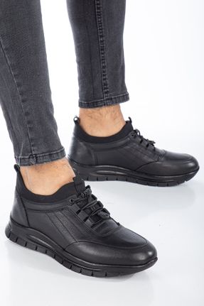 کفش کژوال مشکی مردانه چرم طبیعی پاشنه کوتاه ( 4 - 1 cm ) پاشنه ساده کد 785861851