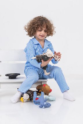 ست لباس راحتی آبی بچه گانه پنبه ای IRK - کد 785867241