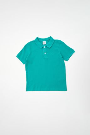 تی شرت سبز بچه گانه رگولار یقه پولو کد 752813529