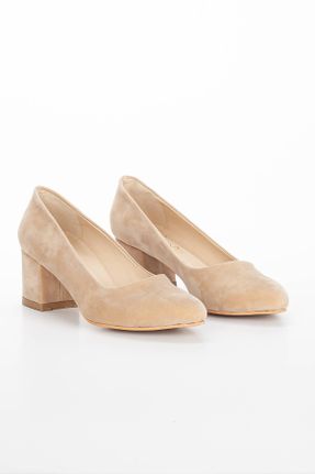 کفش پاشنه بلند کلاسیک بژ زنانه چرم مصنوعی پاشنه ضخیم پاشنه متوسط ( 5 - 9 cm ) کد 785889208