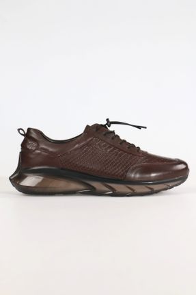کفش کژوال قهوه ای مردانه چرم طبیعی پاشنه کوتاه ( 4 - 1 cm ) پاشنه ضخیم کد 785350327
