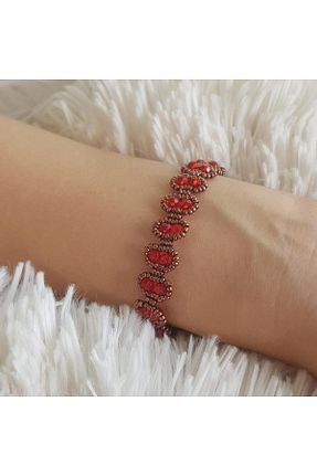 دستبند جواهر قرمز زنانه سنگ Handmade By HLY - کد 785442607