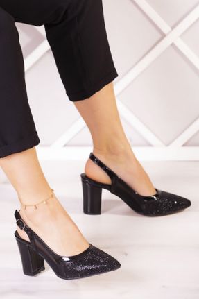 کفش مجلسی مشکی زنانه چرم مصنوعی پاشنه ضخیم پاشنه متوسط ( 5 - 9 cm ) کد 323441154