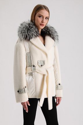 پالتو پشمی نباتی زنانه رگولار Leather Club - کد 785517042