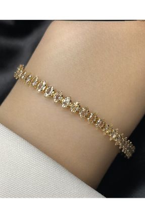 دستبند استیل طلائی زنانه فولاد ( استیل ) کد 785841036