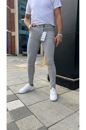 شلوار جین طوسی مردانه پاچه تنگ Ser Joven - کد 90325363