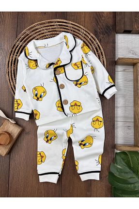 ست بالاتنه و پائین تنه سفید بچه گانه بافتنی Babexi - کد 785881594