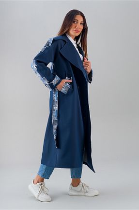 ترنچکت آبی زنانه پنبه ای Heggo - کد 786028985