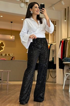 شلوار مشکی زنانه لیکرا Unique Boutique - کد 786329798