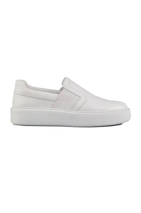 کفش کژوال سفید مردانه چرم طبیعی پاشنه کوتاه ( 4 - 1 cm ) پاشنه ساده کد 786082062