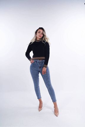 شلوار جین آبی زنانه پاچه تنگ stilmotto - کد 786171996