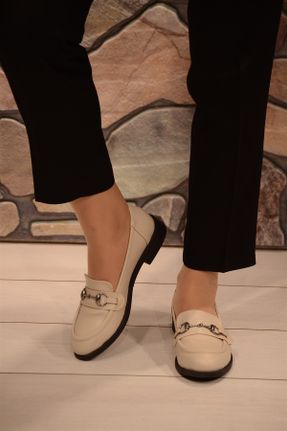 کفش آکسفورد بژ زنانه چرم مصنوعی پاشنه کوتاه ( 4 - 1 cm ) کد 786165747