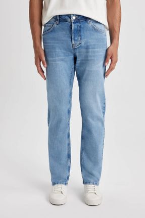 شلوار جین آبی مردانه پاچه لوله ای جین استاندارد کد 785977283