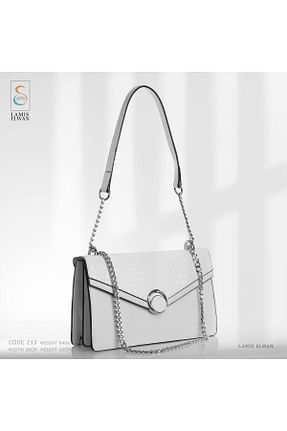 کیف مجلسی سفید زنانه چرم مصنوعی Lamis Elwan - کد 785529255