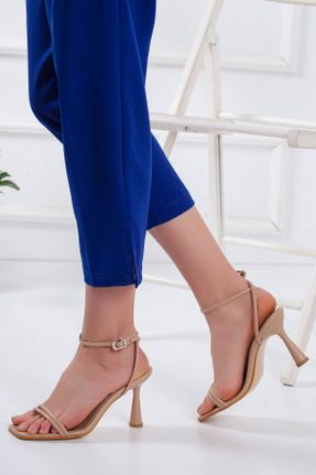 کفش پاشنه بلند کلاسیک بژ زنانه چرم مصنوعی پاشنه نازک پاشنه متوسط ( 5 - 9 cm ) کد 786332859
