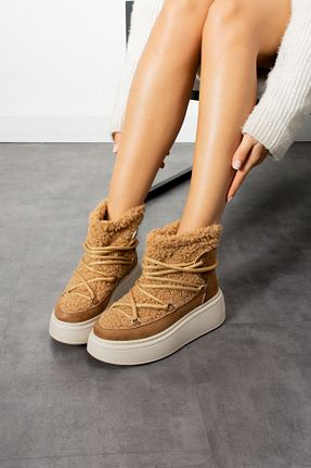 بوت برفی قهوه ای زنانه پارچه ای Yula Fashion Shoes - کد 786452275