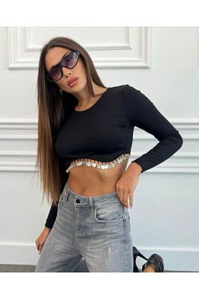 بلوز مشکی زنانه ساده GOODKLN - کد 786035549