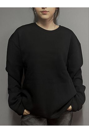 سوئیشرت مشکی زنانه ساده SWEAT - کد 786453244