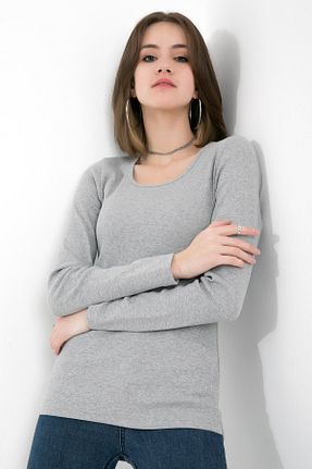 بلوز طوسی زنانه ساده OENDO - کد 281014760