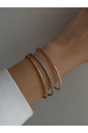 دستبند جواهر صورتی زنانه زیرکن Owentis - کد 376295091