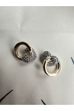 گوشواره جواهر طلائی روکش طلا ringbox - کد 786412850