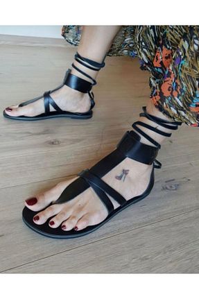 صندل مشکی زنانه پاشنه نازک DaphneSandals - کد 101312484