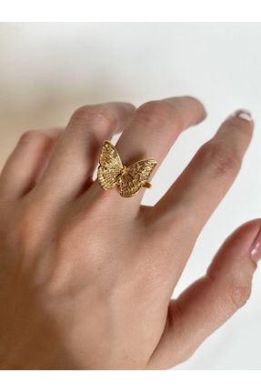 انگشتر جواهر طلائی زنانه روکش طلا کد 102882021