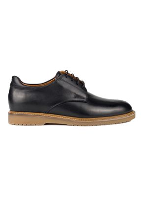 کفش کژوال مشکی مردانه چرم طبیعی پاشنه کوتاه ( 4 - 1 cm ) پاشنه ساده کد 786528651