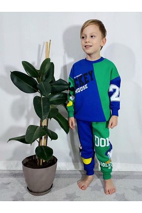 ست بالاتنه و پائین تنه آبی بچه گانه بافتنی MİNİKO KİDS - کد 786668271