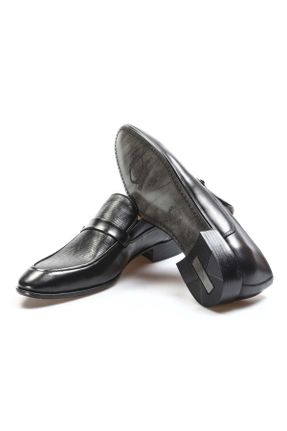 کفش کلاسیک مشکی مردانه چرم طبیعی پاشنه کوتاه ( 4 - 1 cm ) پاشنه ساده کد 786635610
