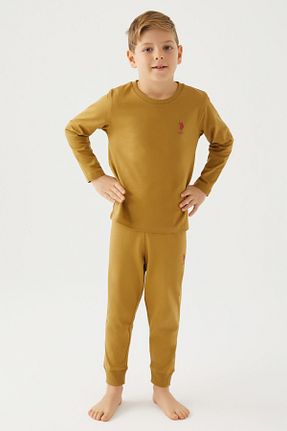 ست بالاتنه و پائین تنه خاکی بچه گانه بافت U.S. Polo Assn. - کد 786662305
