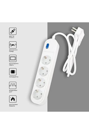 کابل افزودنی پریز گروهی سفید 4 nelerbulurum - کد 786761240