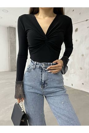 بلوز مشکی زنانه ساده Butik Beyza - کد 786765965