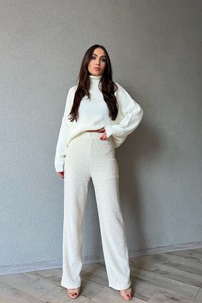شلوار بژ زنانه پلی استر Seda Yalçın Atelier - کد 786926950