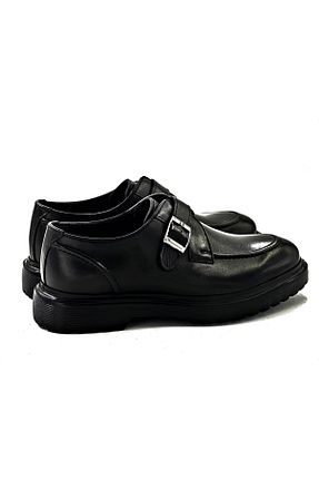 کفش کلاسیک مشکی مردانه چرم خالص LEOSTEPS - کد 786976672