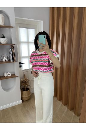 ست بالاتنه و پائین تنه بژ زنانه بافتنی BBOUTİQUE - کد 786923534