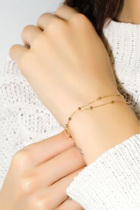 دستبند طلا زرد زنانه 14 عیار aytekgold - کد 786653609