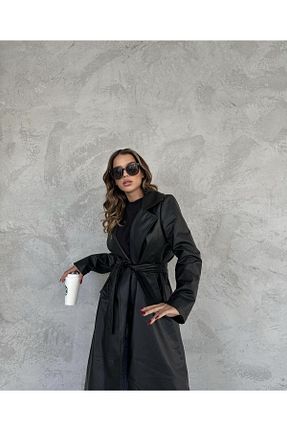 مانتو بلند مشکی زنانه مخلوط پلی آمید Ekim Store - کد 786670573
