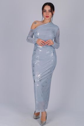 لباس طوسی زنانه بافتنی رگولار آستین-بلند کد 787011377