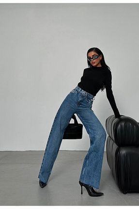 شلوار جین آبی زنانه پاچه لوله تفنگی ayday butik - کد 787357100