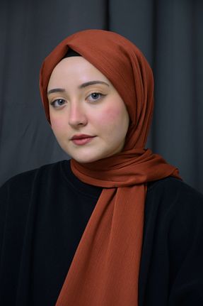 شال نارنجی زنانه Medine İpeği mafdress - کد 787751174