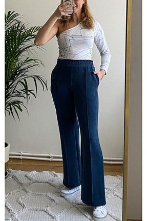 شلوار آبی زنانه پارچه Unique Style - کد 784065381