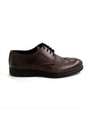کفش کلاسیک قهوه ای مردانه چرم طبیعی پاشنه کوتاه ( 4 - 1 cm ) پاشنه ساده کد 787680990
