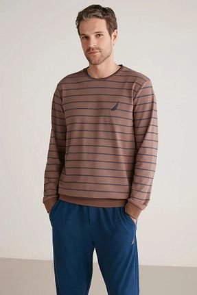 ست لباس راحتی قهوه ای مردانه ساده Nautica - کد 787524181