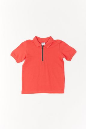 تی شرت نارنجی بچه گانه رگولار یقه پولو کد 787814785